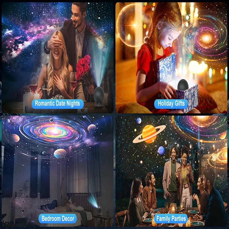 Galaxy Planetarium Projector – 12 Disc Night Light with Remote