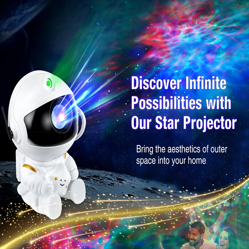 Galaxy Astronaut Star Projector – LED Night Light with Remote Control
