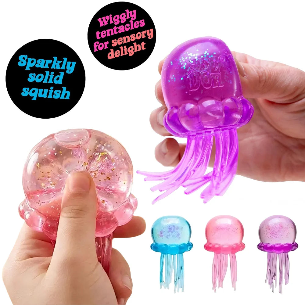 NeeDoh Jellyfish & Cube Squishy Set – Colorful Stress Relief Fidget Toy