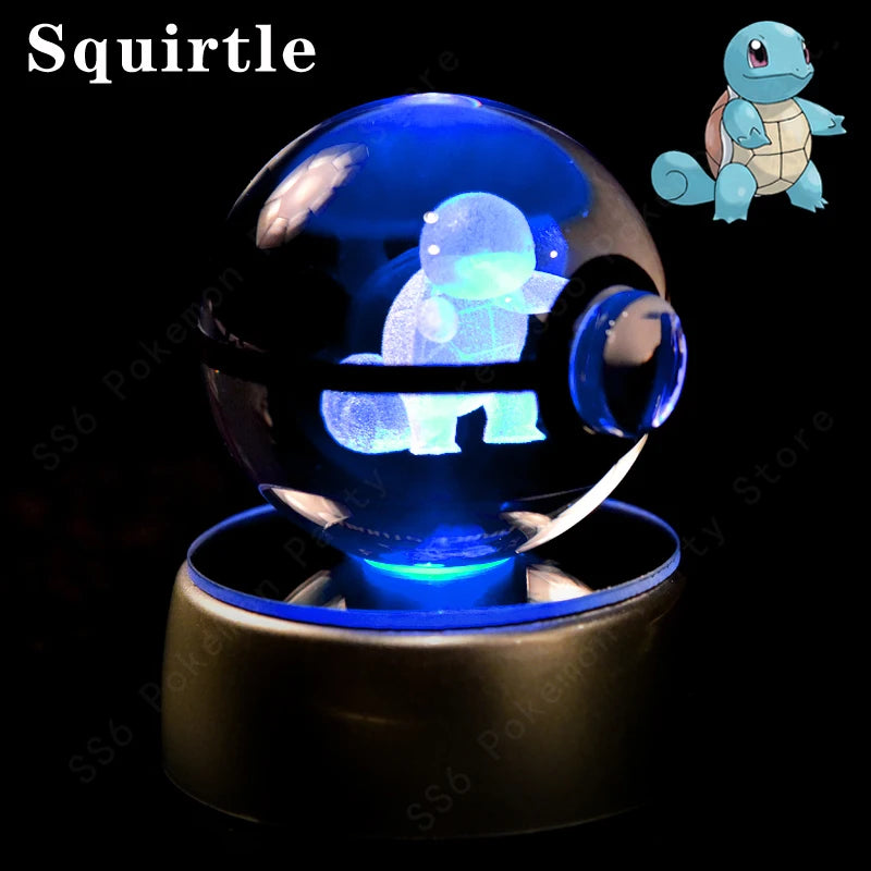 3D Crystal Ball LED Night Light – Pikachu, Mewtwo & More