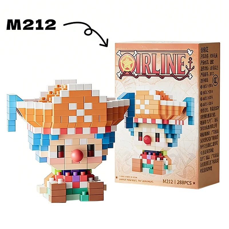 One Piece Mini Brick Figure – Gear 5 Luffy, Zoro, Chopper & Anime Character Building Block Set