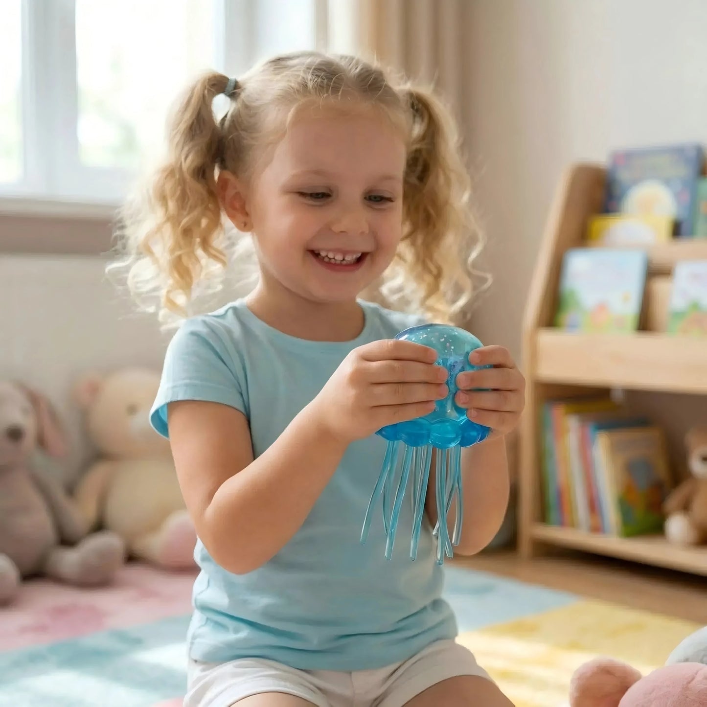 NeeDoh Jellyfish & Cube Squishy Set – Colorful Stress Relief Fidget Toy