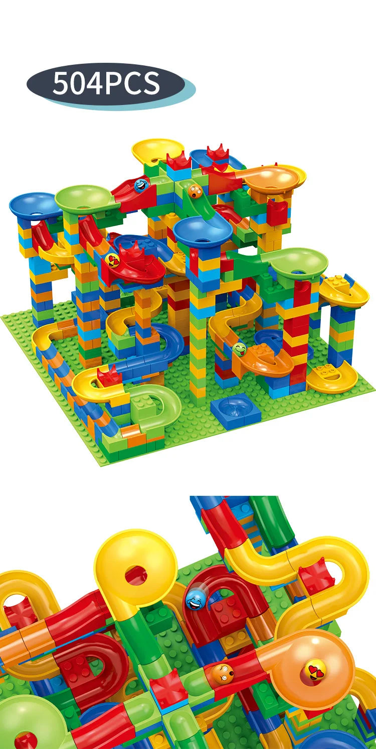 Marble Run Building Blocks Set – STEM Construction Toy for Kids