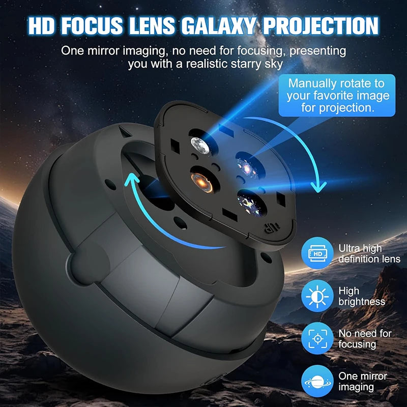 Galaxy Planetarium Projector – 12 Disc Night Light with Remote