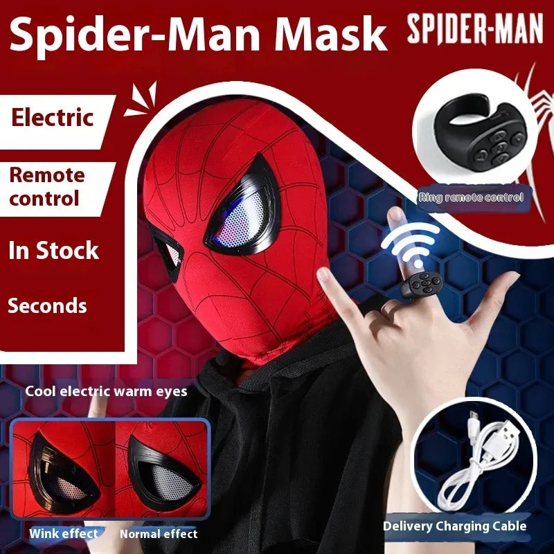 Marvel Spider-Man Electronic LED Mask with Moving Eyes – Wearable Cosplay Helmet