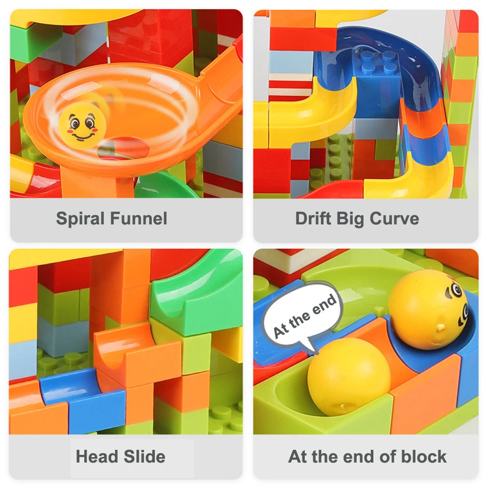 Marble Run Building Blocks Set – STEM Construction Toy for Kids