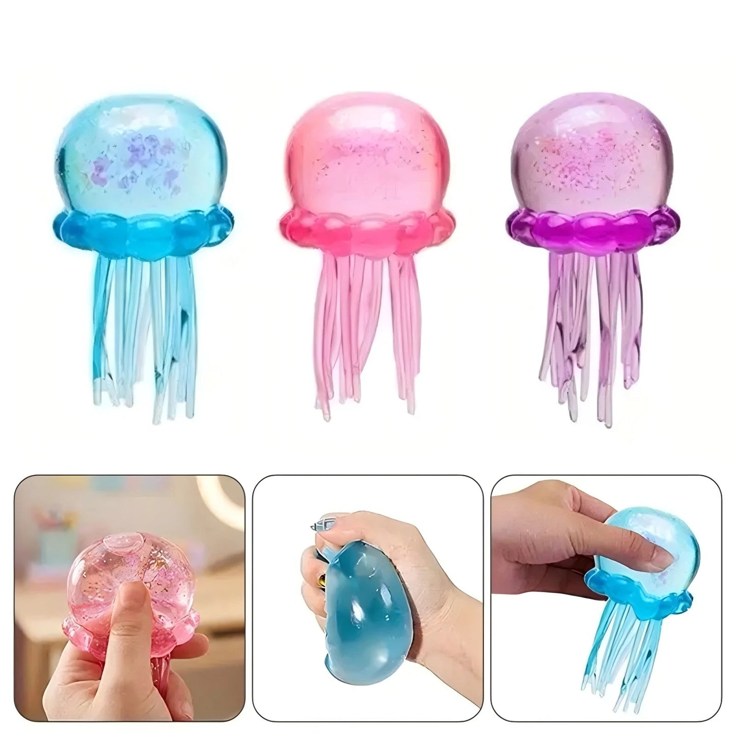 NeeDoh Jellyfish & Cube Squishy Set – Colorful Stress Relief Fidget Toy