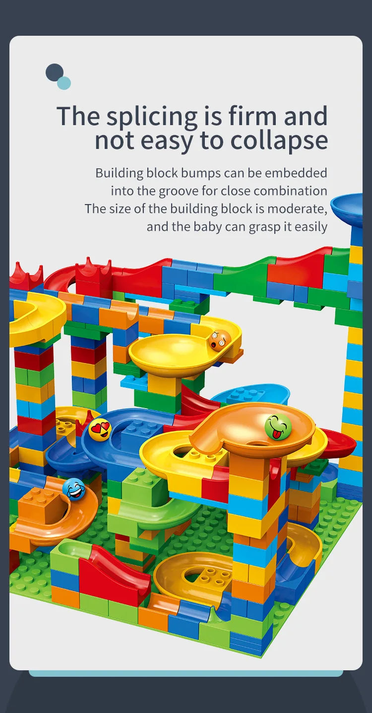 Marble Run Building Blocks Set – STEM Construction Toy for Kids