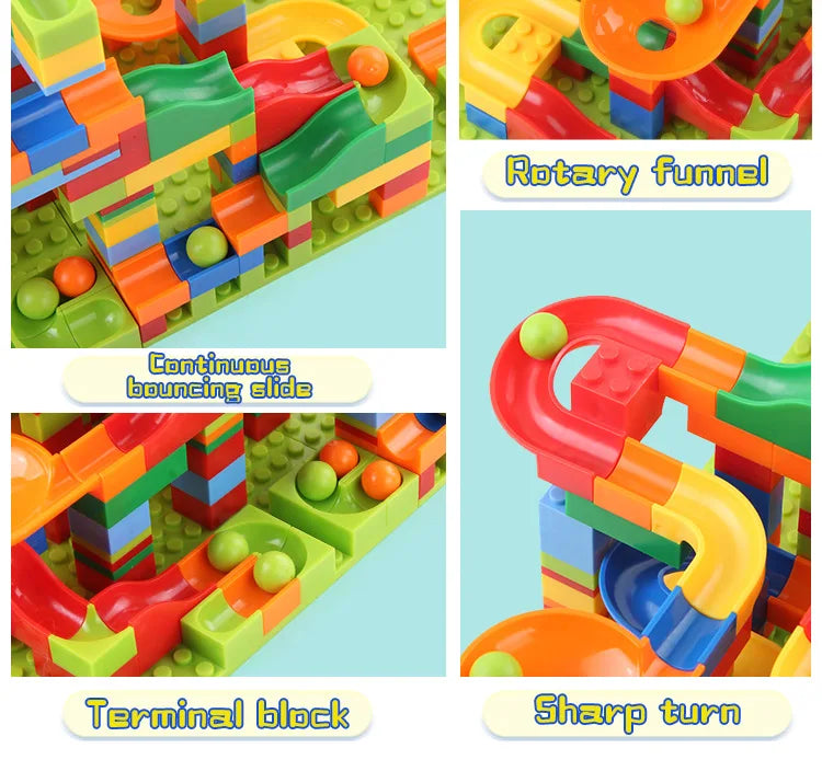 Marble Run Building Blocks Set – STEM Construction Toy for Kids