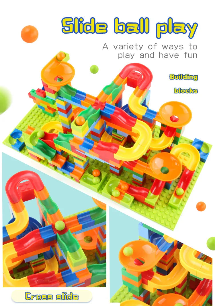 Marble Run Building Blocks Set – STEM Construction Toy for Kids