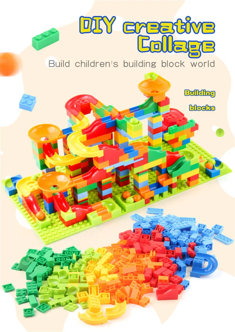 Marble Run Building Blocks Set – STEM Construction Toy for Kids