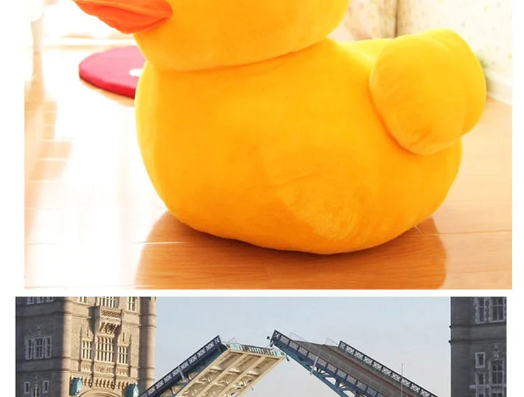 Giant Yellow Duck Plush Pillow – Soft Cuddly Duck Toy