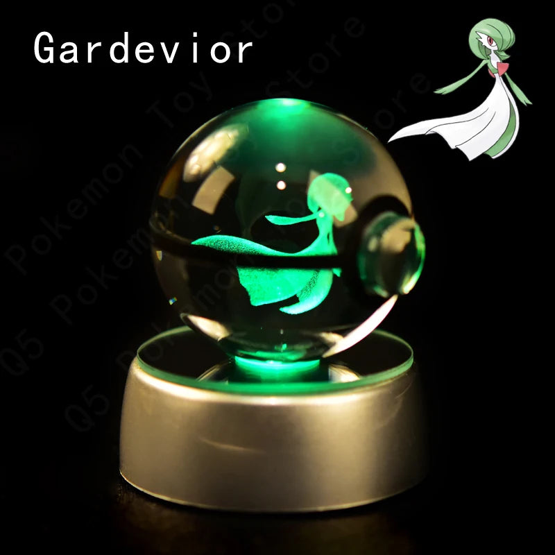 3D Crystal Ball LED Night Light – Pikachu, Mewtwo & More