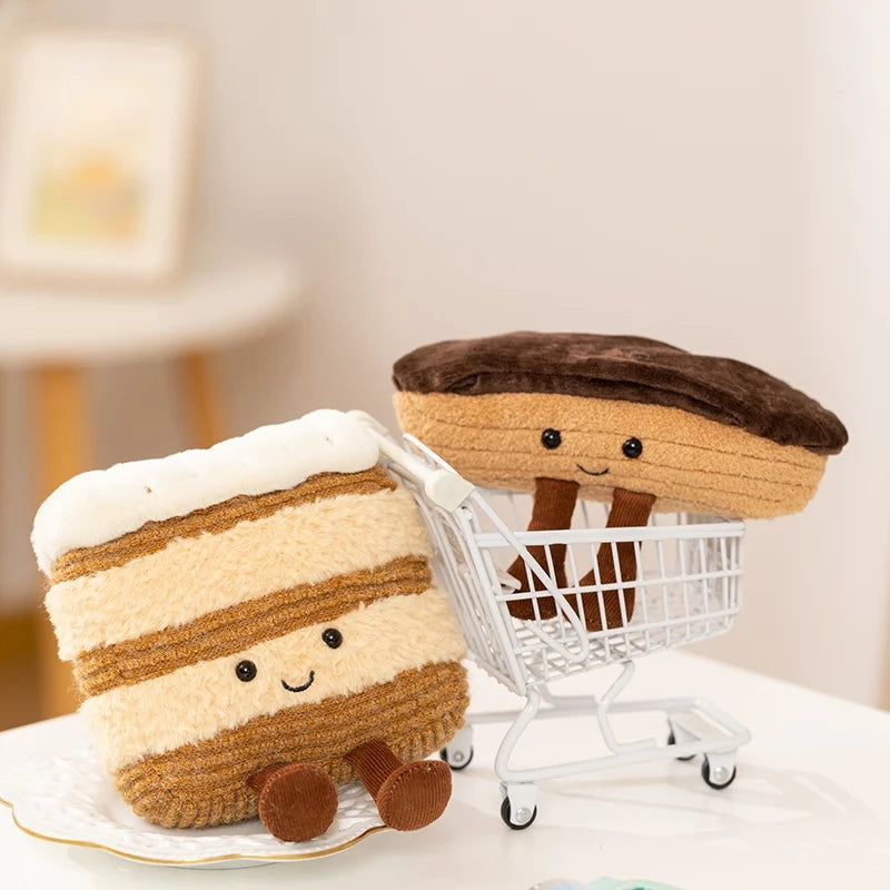 Cute Kawaii Dessert Plush Toy – Soft Cake & Toast Stuffed Pillow