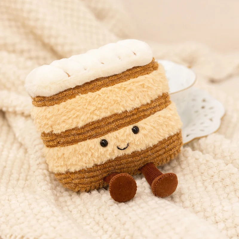 Cute Kawaii Dessert Plush Toy – Soft Cake & Toast Stuffed Pillow