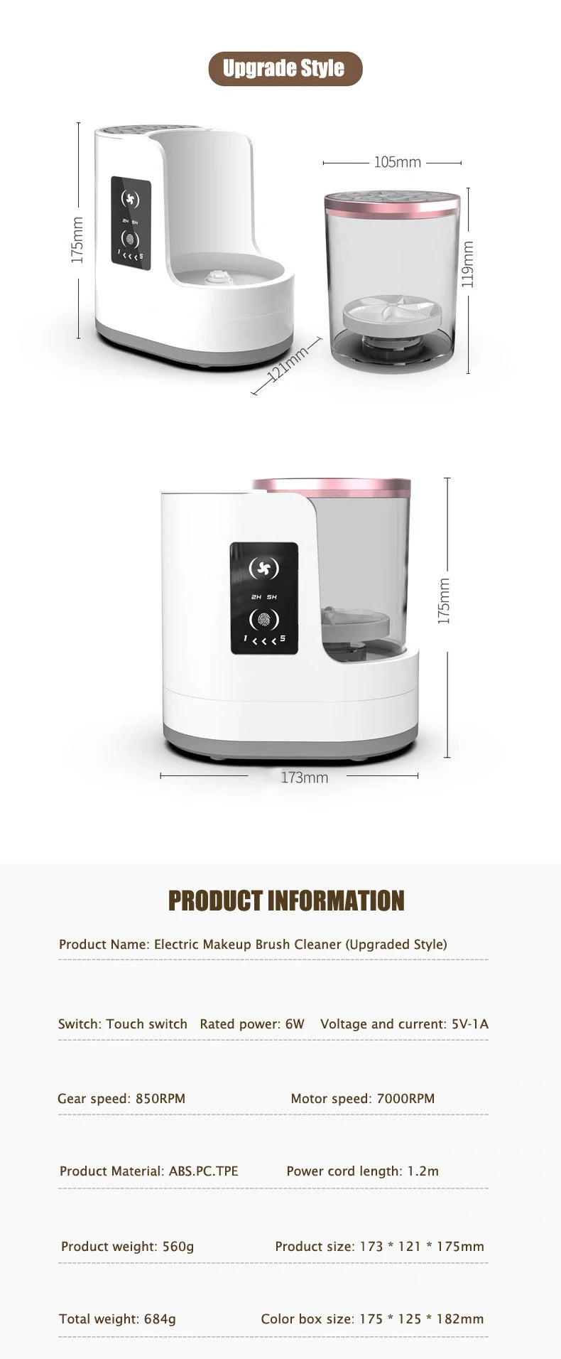 ORFAOM Automatic Makeup Brush Cleaner & Dryer