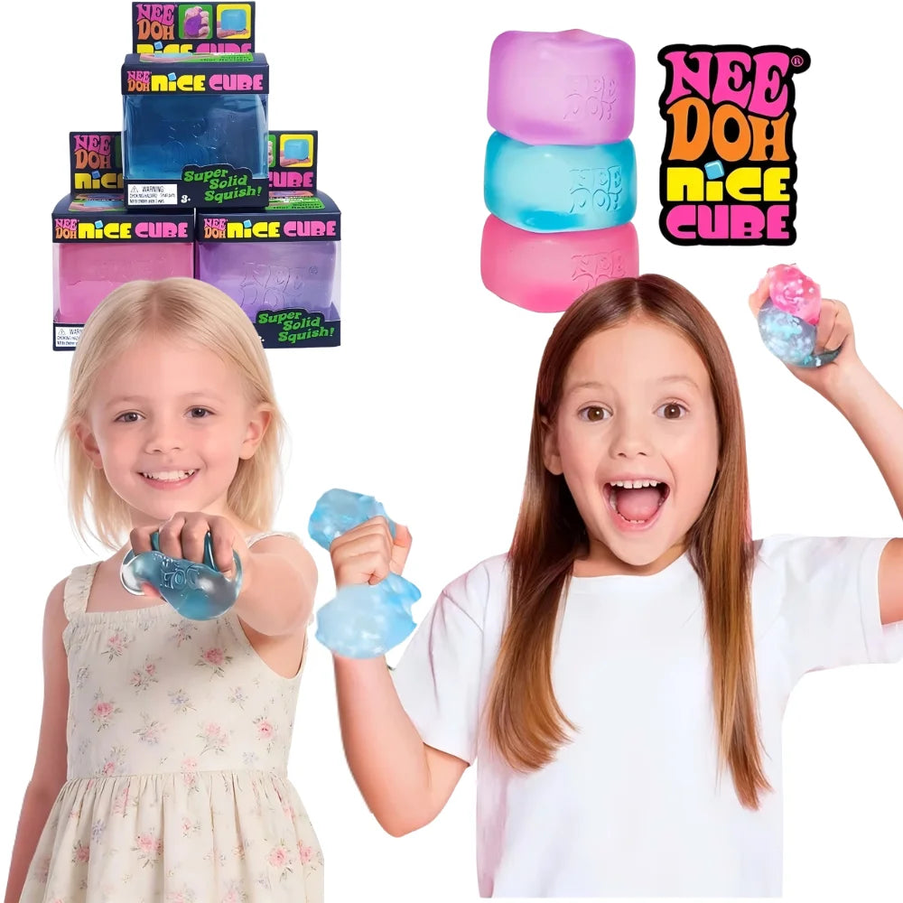 NeeDoh Jellyfish & Cube Squishy Set – Colorful Stress Relief Fidget Toy