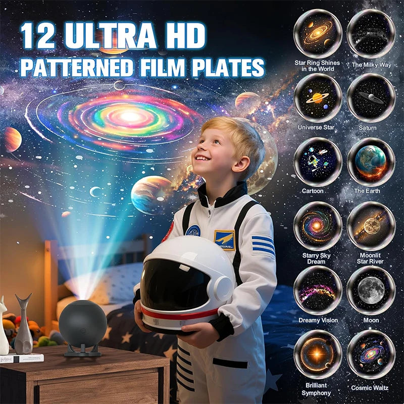Galaxy Planetarium Projector – 12 Disc Night Light with Remote
