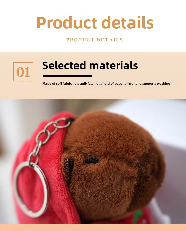 Cute Capybara Plush Keychain