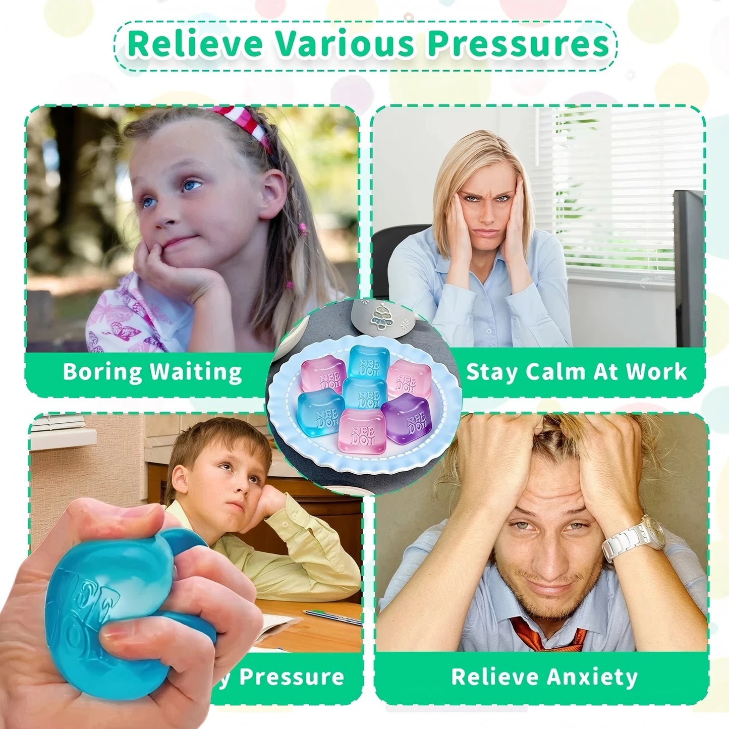 NeeDoh Jellyfish & Cube Squishy Set – Colorful Stress Relief Fidget Toy