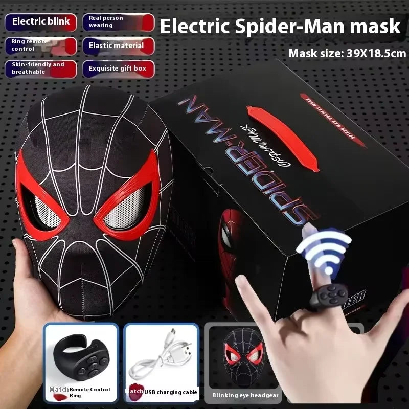Marvel Spider-Man Electronic LED Mask with Moving Eyes – Wearable Cosplay Helmet