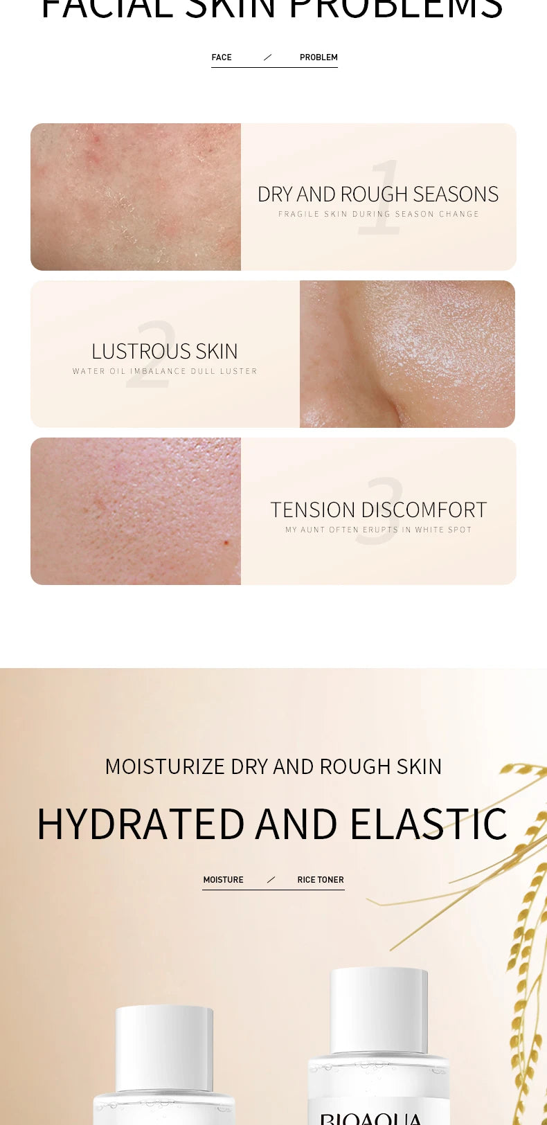 ORFAOM BIOAQUA Rice Raw Pulp Hydrating Toner – Korean Moisturizing Facial Toner