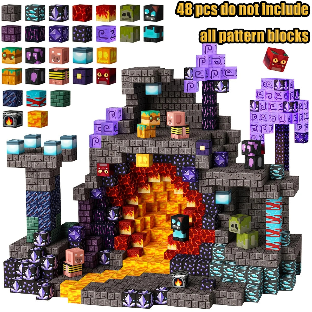 Minecraft Creative World Magnetic Building Blocks Set