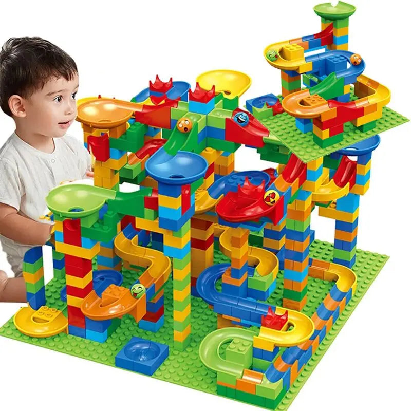 Marble Run Building Blocks Set – STEM Construction Toy for Kids