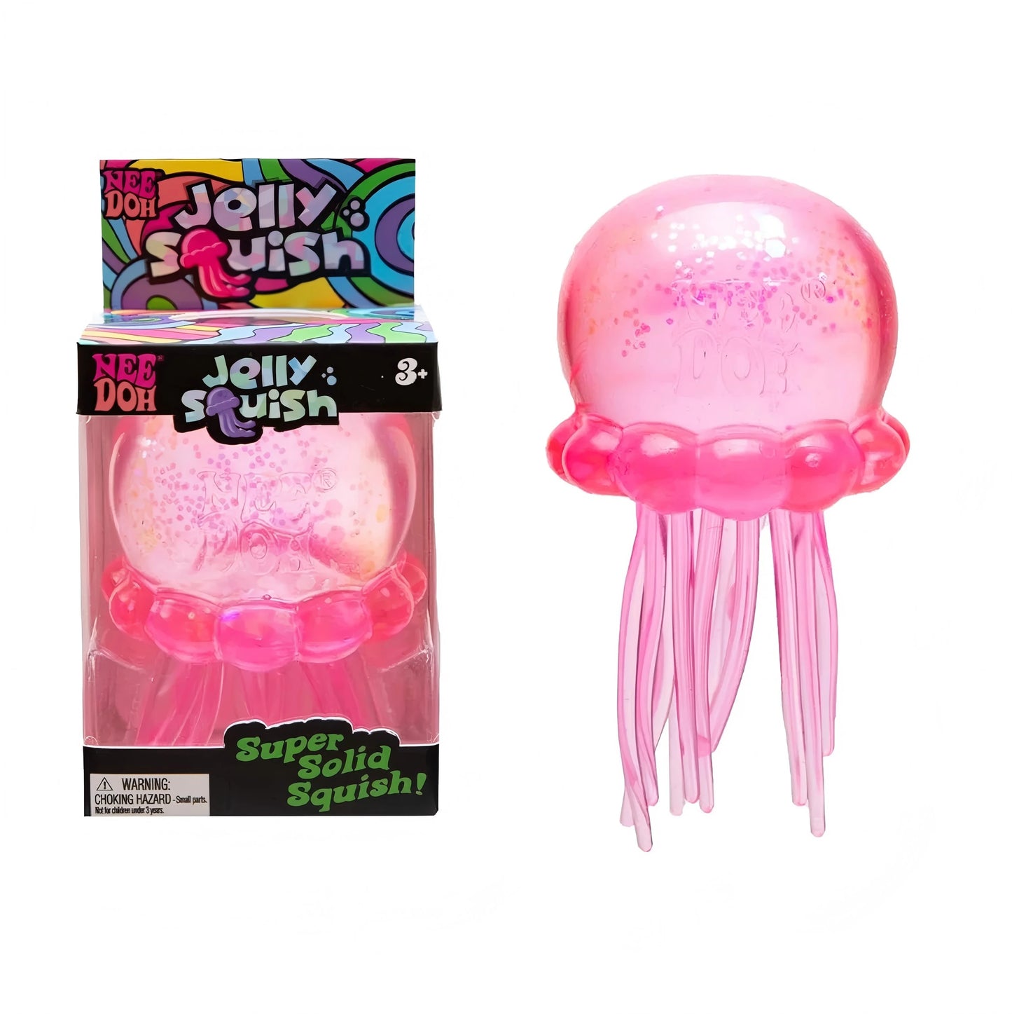 NeeDoh Jellyfish & Cube Squishy Set – Colorful Stress Relief Fidget Toy
