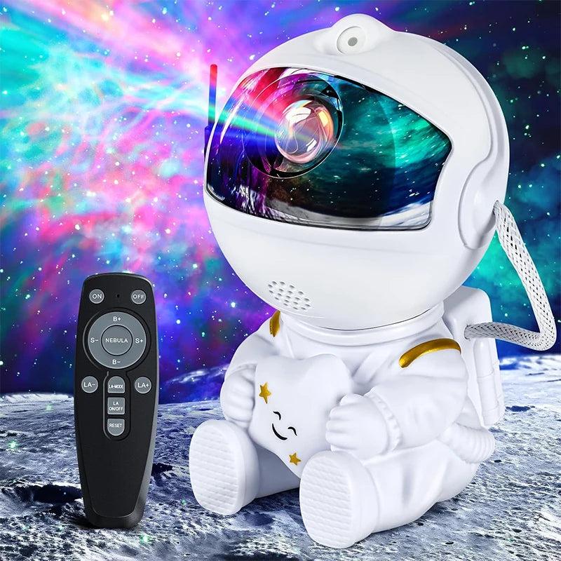 Galaxy Astronaut Star Projector – LED Night Light with Remote Control