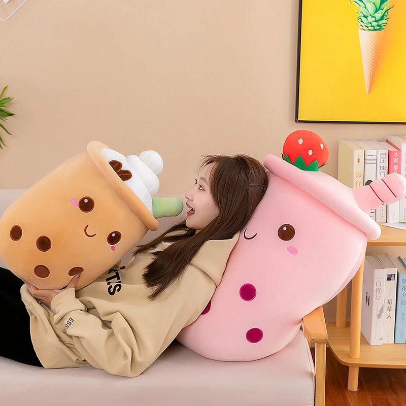 Giant Bubble Tea Plush Toy – Cute Boba Pillow