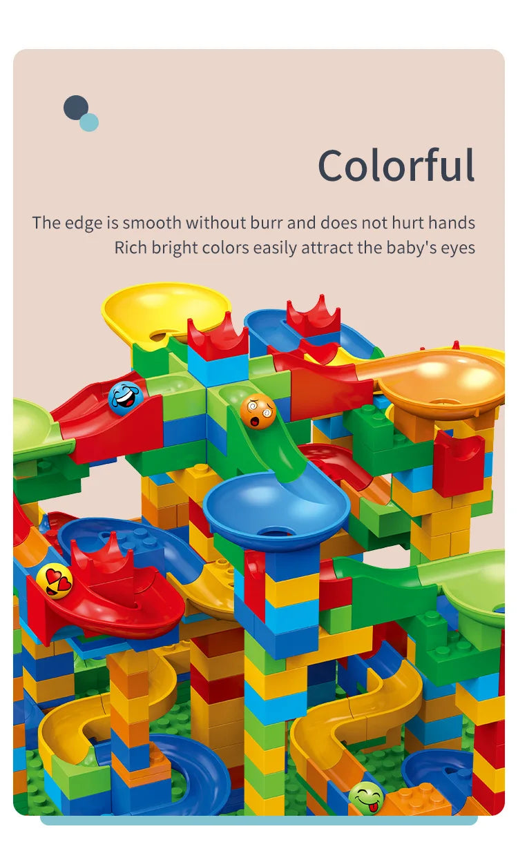 Marble Run Building Blocks Set – STEM Construction Toy for Kids