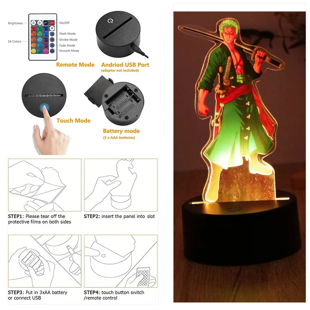 One Piece 3D LED Anime Night Light
