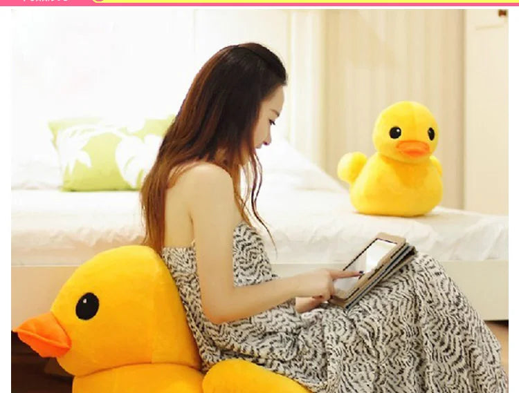 Giant Yellow Duck Plush Pillow – Soft Cuddly Duck Toy