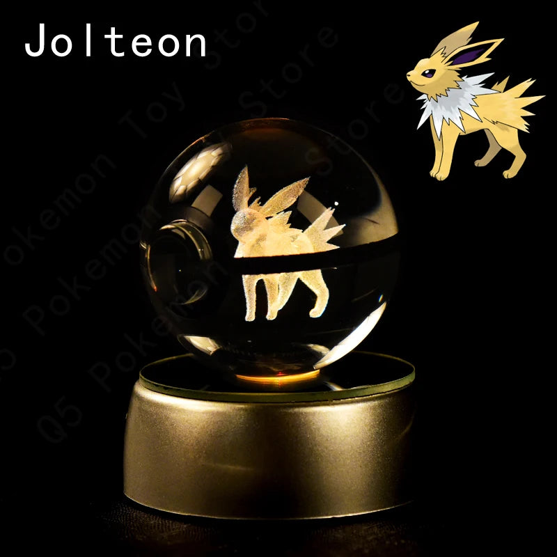 3D Crystal Ball LED Night Light – Pikachu, Mewtwo & More