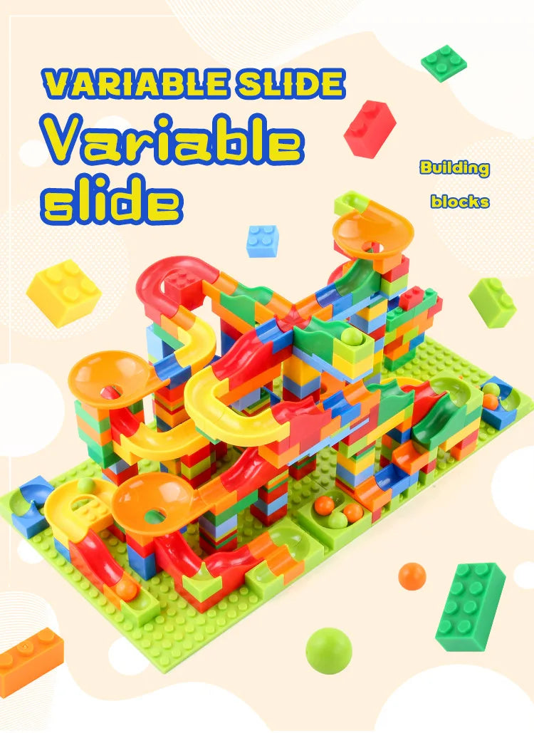Marble Run Building Blocks Set – STEM Construction Toy for Kids