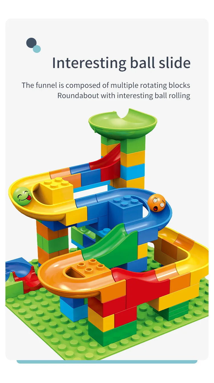 Marble Run Building Blocks Set – STEM Construction Toy for Kids