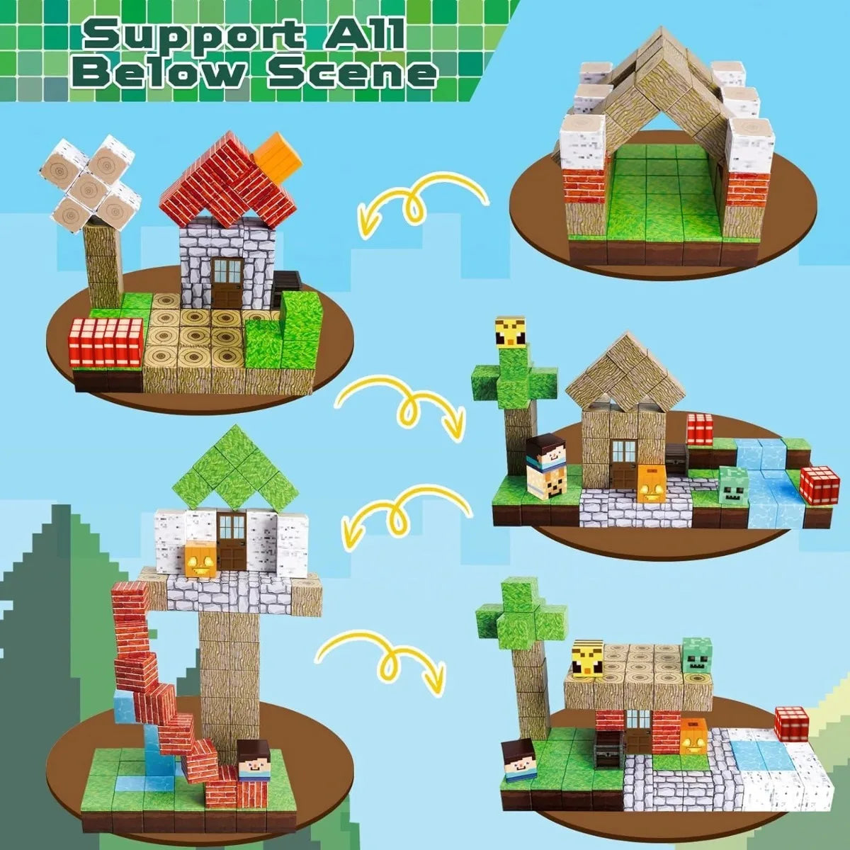 Minecraft Magnetic Building Blocks Set – Creative STEM Construction Toy