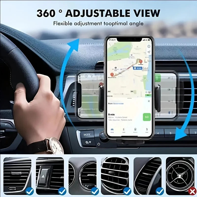 Universal Car Air Vent Phone Holder – 360° Adjustable Smartphone Mount