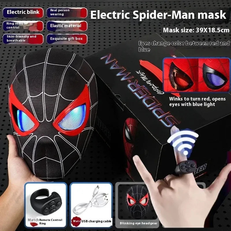 Marvel Spider-Man Electronic LED Mask with Moving Eyes – Wearable Cosplay Helmet