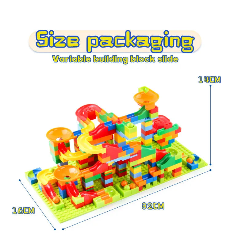 Marble Run Building Blocks Set – STEM Construction Toy for Kids