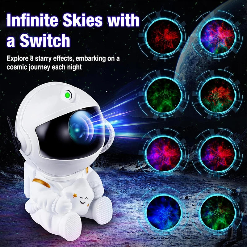 Galaxy Astronaut Star Projector – LED Night Light with Remote Control