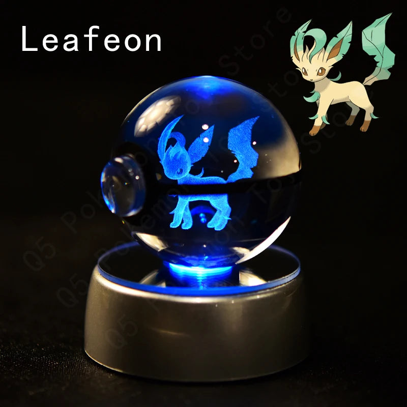 3D Crystal Ball LED Night Light – Pikachu, Mewtwo & More