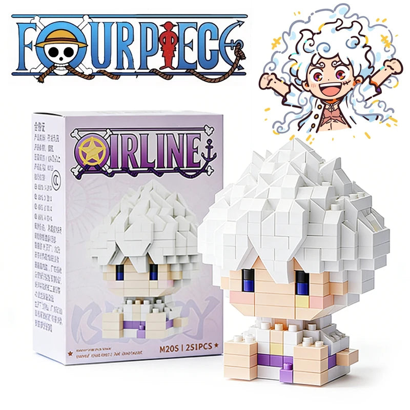One Piece Mini Brick Figure – Gear 5 Luffy, Zoro, Chopper & Anime Character Building Block Set