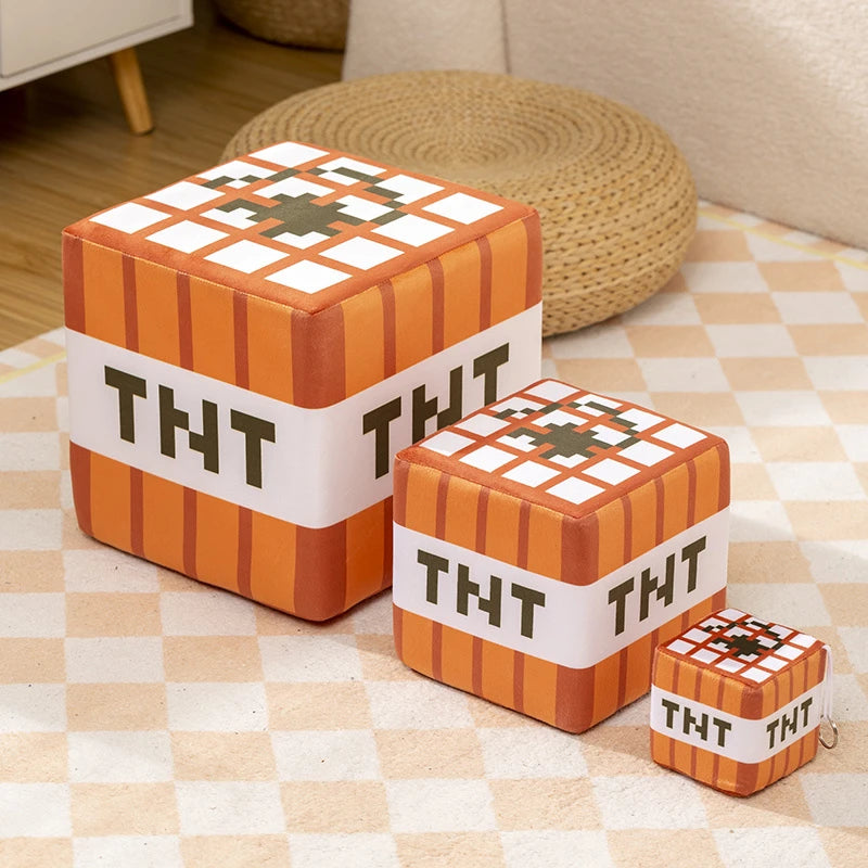Minecraft TNT Plush Pillow – Soft Cube Cushion