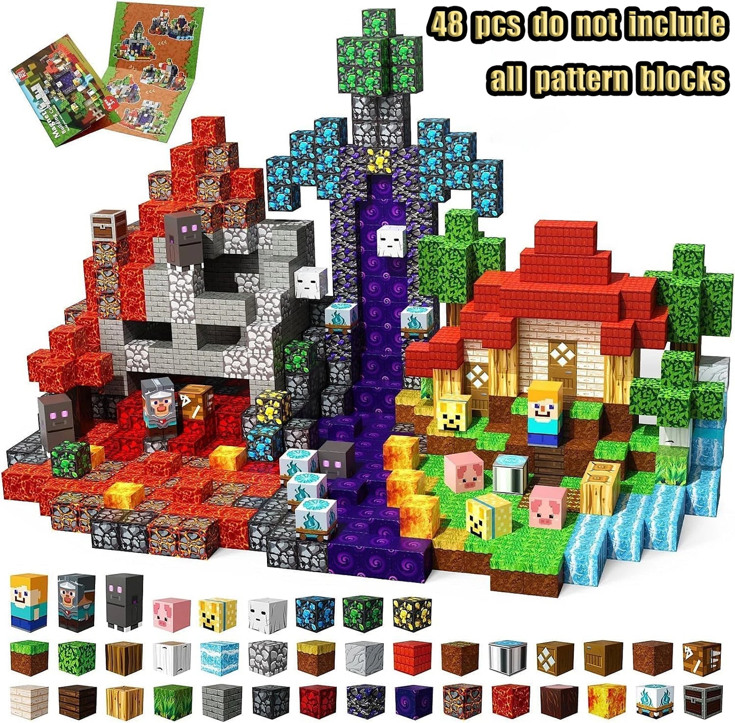 Minecraft Creative World Magnetic Building Blocks Set