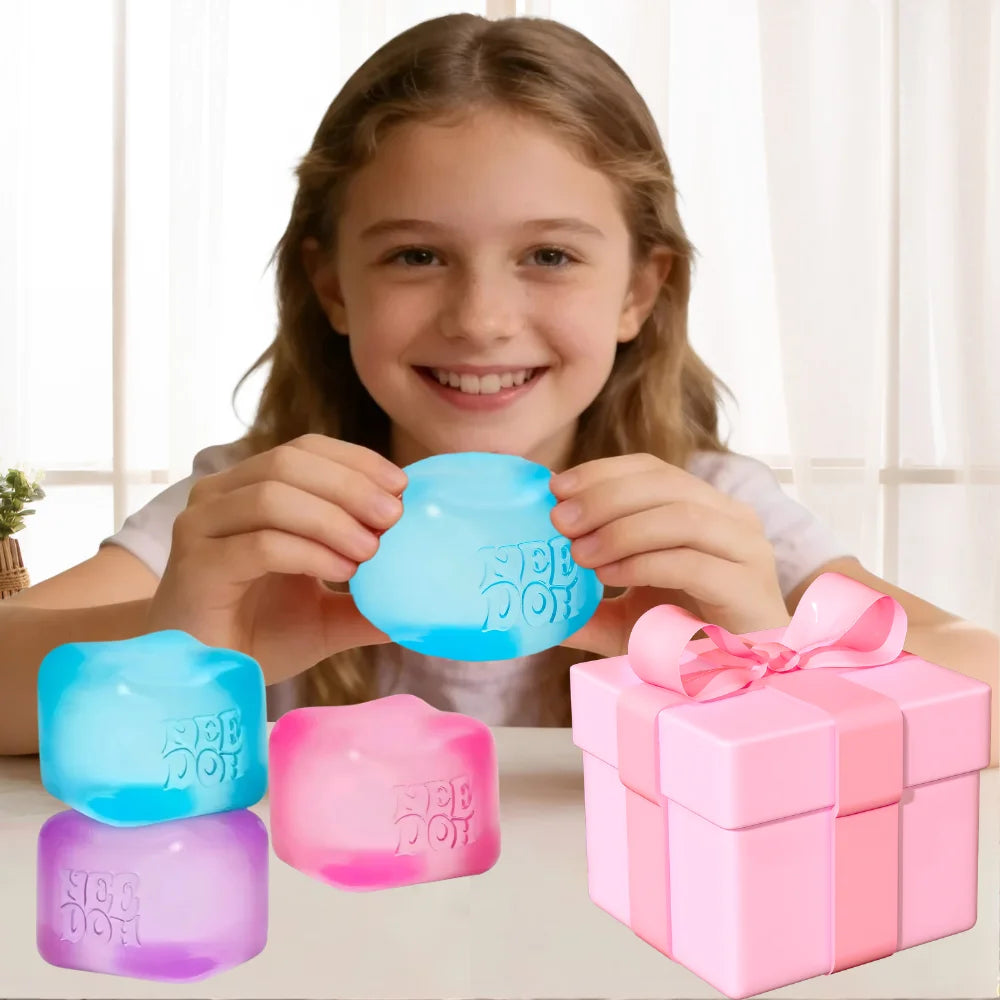 NeeDoh Jellyfish & Cube Squishy Set – Colorful Stress Relief Fidget Toy