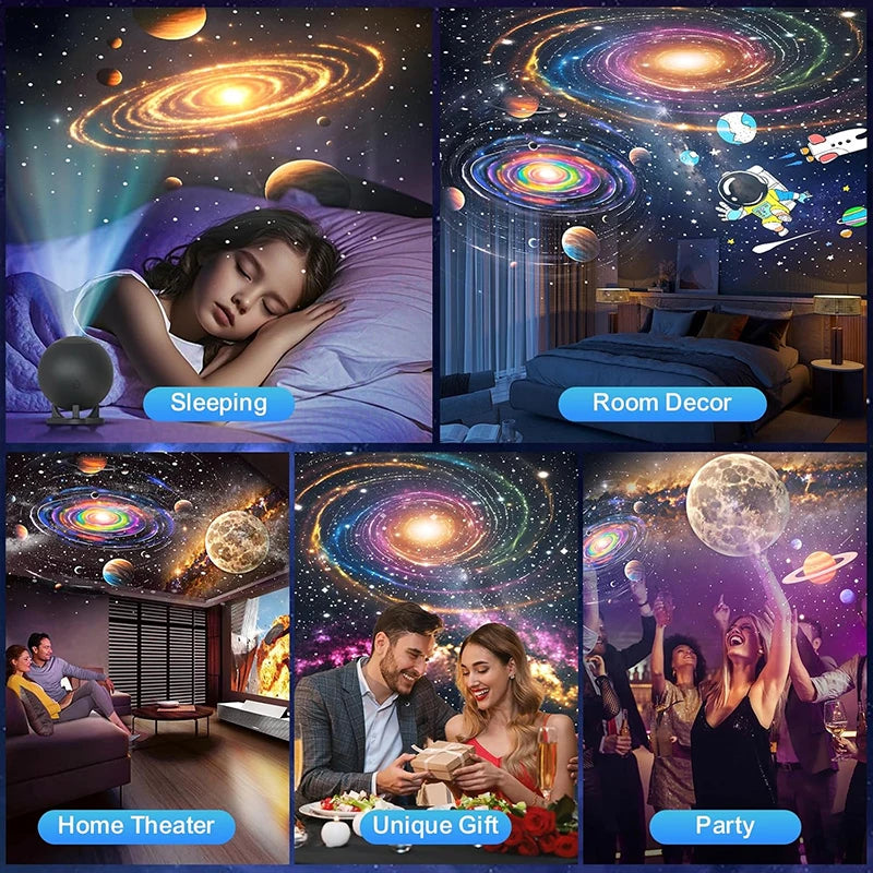 Galaxy Planetarium Projector – 12 Disc Night Light with Remote