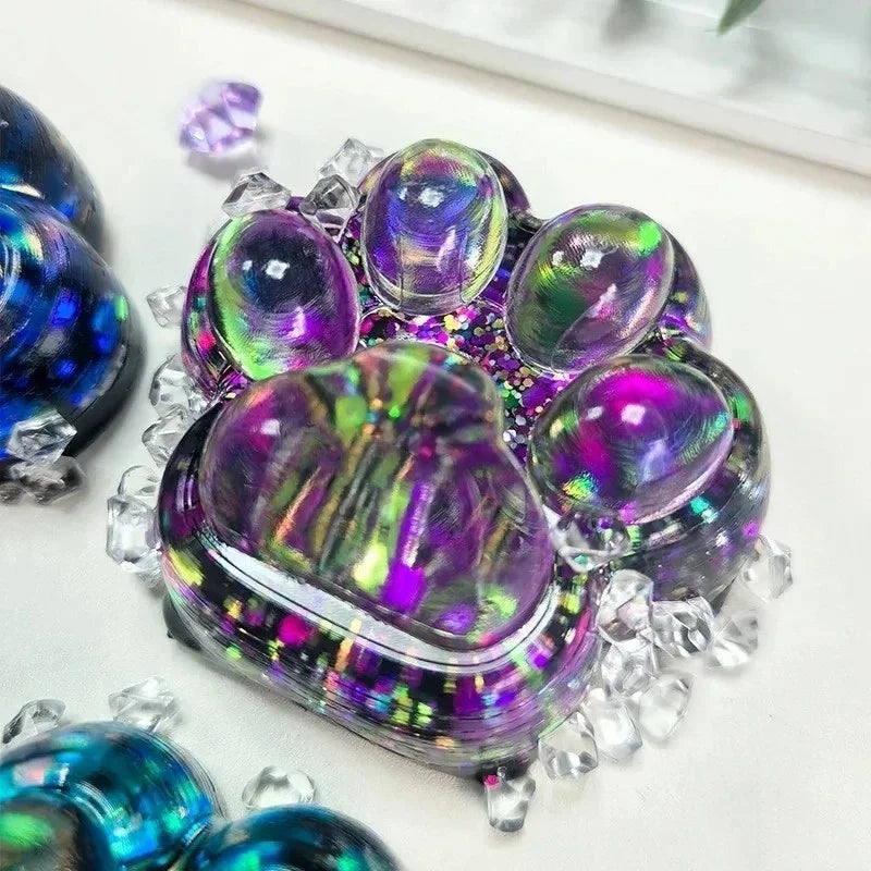 Glitter Paw Squishy – Kawaii Cat Paw Stress Relief Toy
