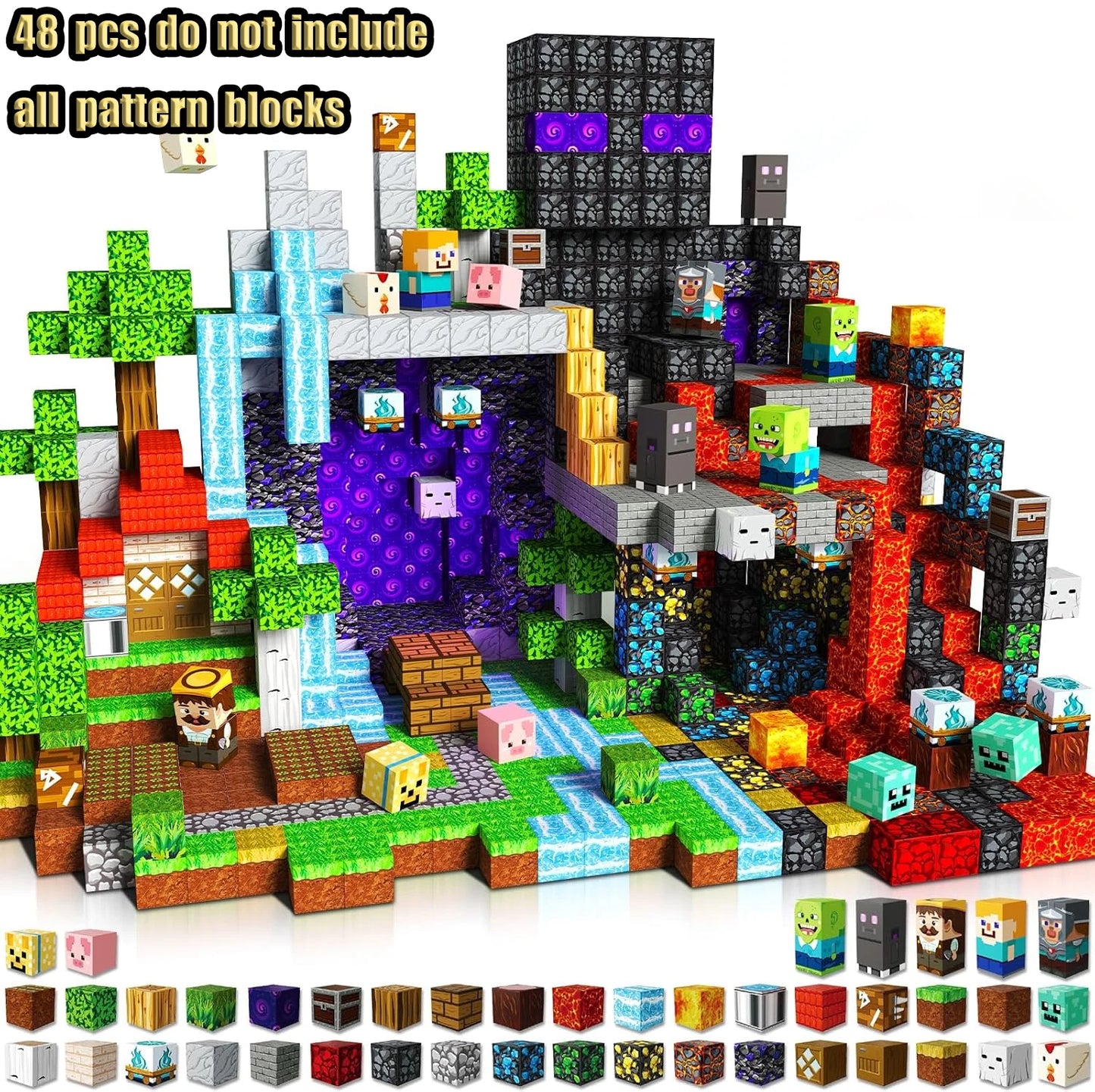 Minecraft Creative World Magnetic Building Blocks Set